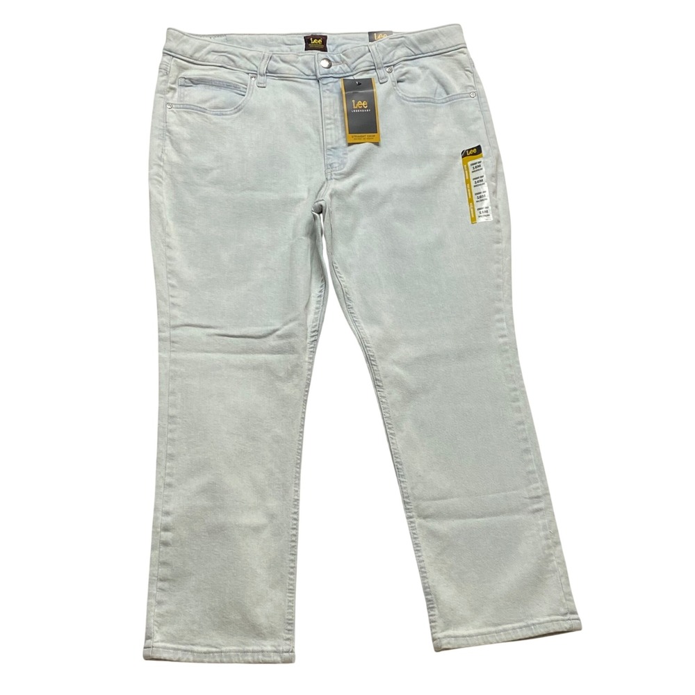 Lee‎ Legendary Straight Crop Jeans Womens Moonlight Light Wash Mid Rise 16M NWT